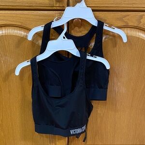 Victoria Sport Black Sports Bras. Set of Two. Size Small